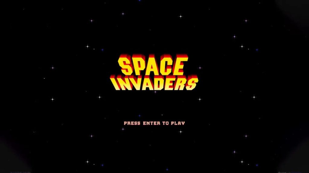 space invaders press start